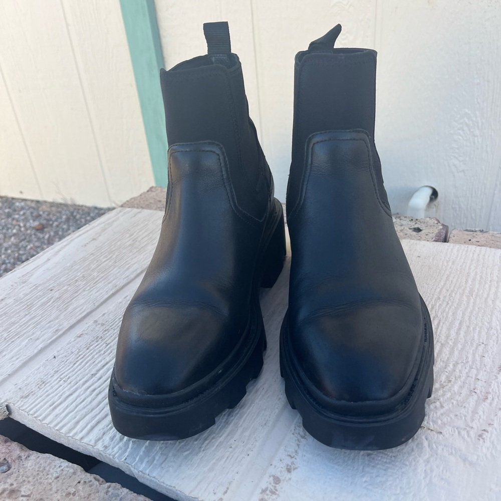 Ash Black Metro Mustang biker Boots in Black leather size EU 39 / US 8.5-9
